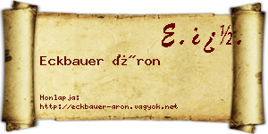 Eckbauer Áron névjegykártya